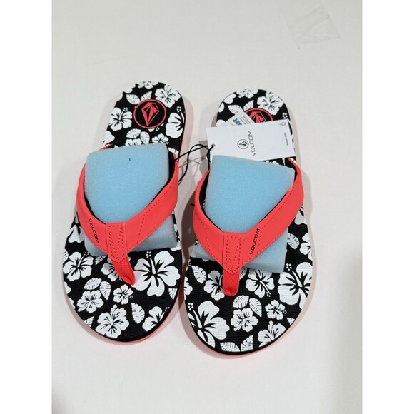 Volcom Vicky Big Youth Sandal Size 4 Unisex - Electric Coral - NWT - Picture 1 of 10